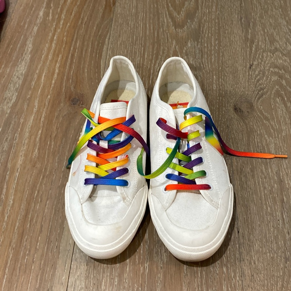 Dolce Vita for the Trevor Project Pride shoes.